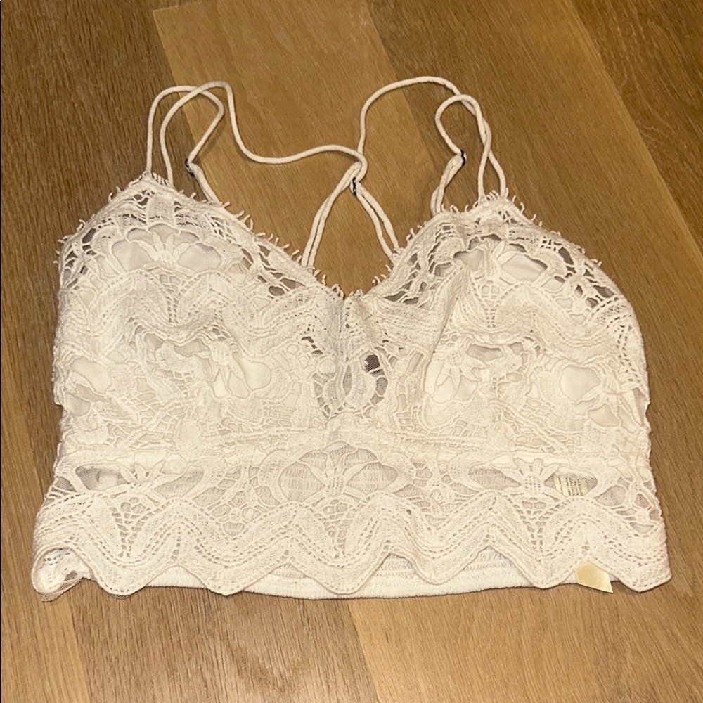 Free People White Lace Bralette Top